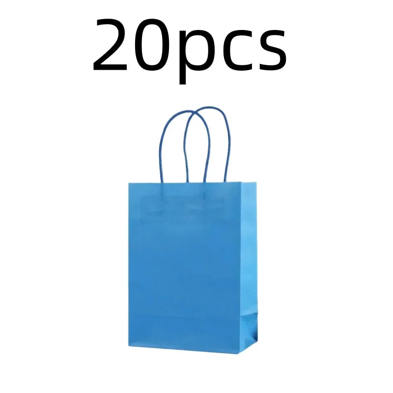 Candy Colorful Shopping Bags 10PCS Kraft Paper Gift Candy Bag Colored Hand-held Paper Bags Wedding Party Decoration Gift