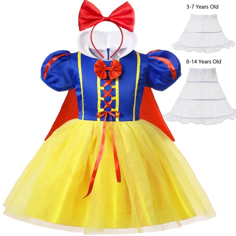 Girls Classic Princess Dress with Cape Halloween Costume