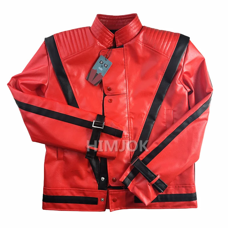 Red Leather-Style Jacket Costume for Halloween & Cosplay