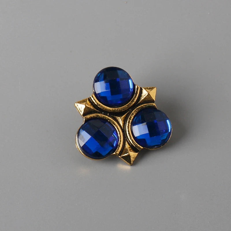 Fantasy Shield Sword and Stone Brooch Pin Set for Costumes