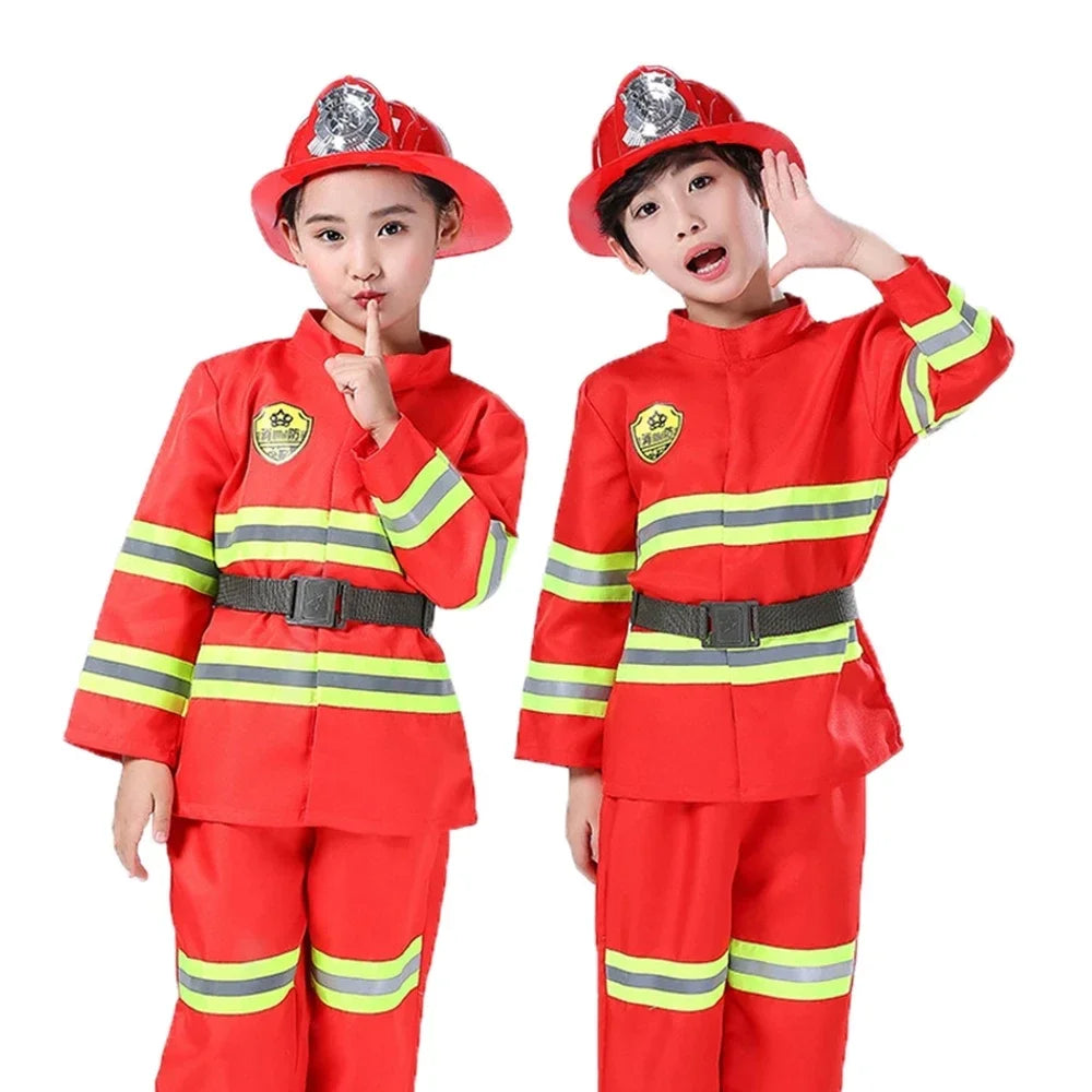 Kids Firefighter Uniform Costume for Halloween & Role Play