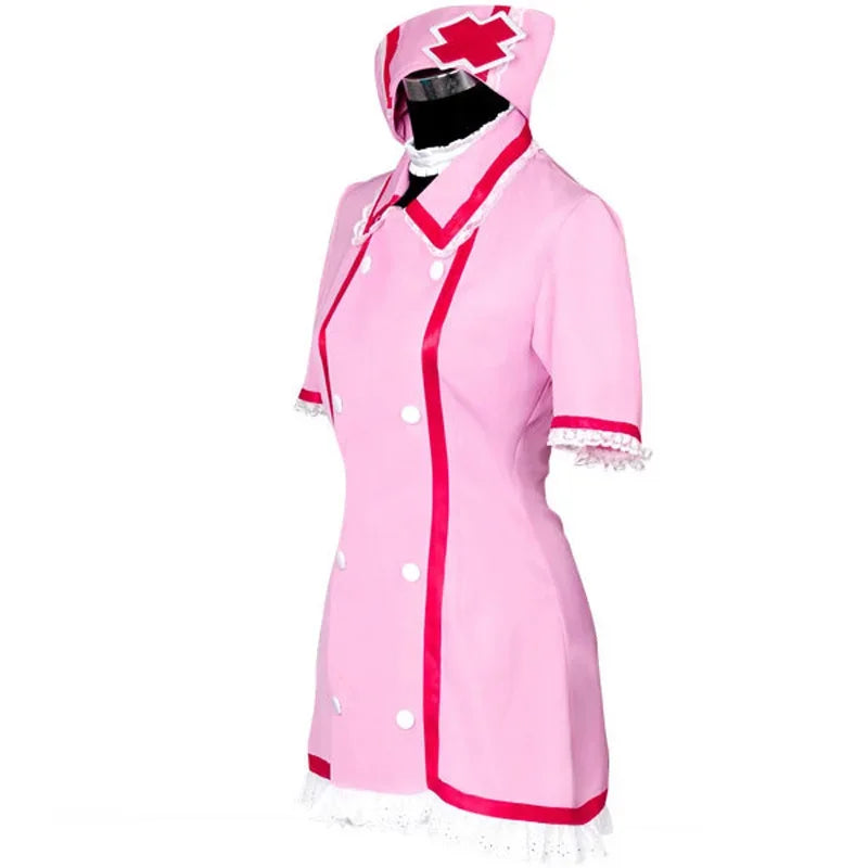 Women’s Pink Nurse Costume Dress with Hat and Socks