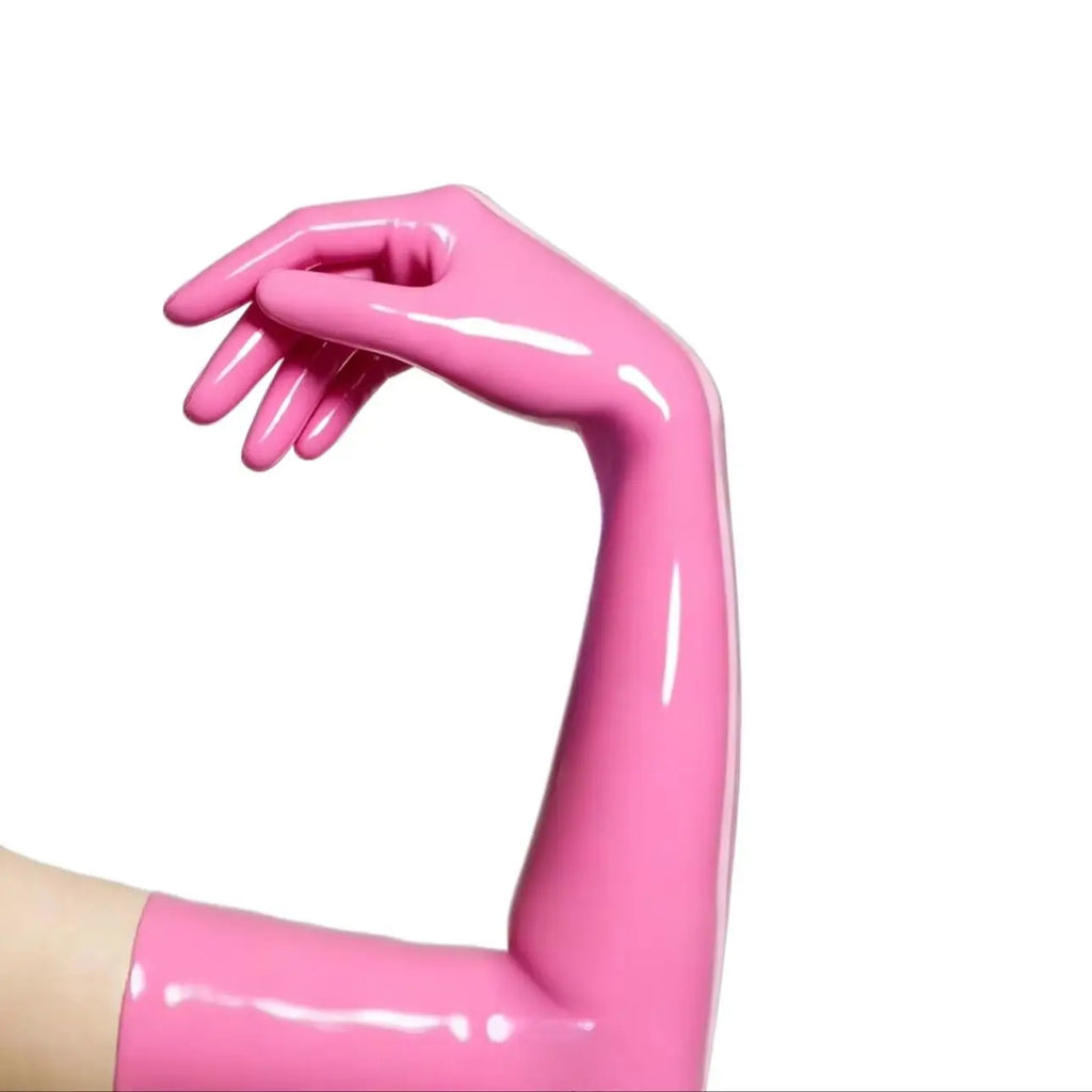 Black Latex Short Gloves for Cosplay Costumes