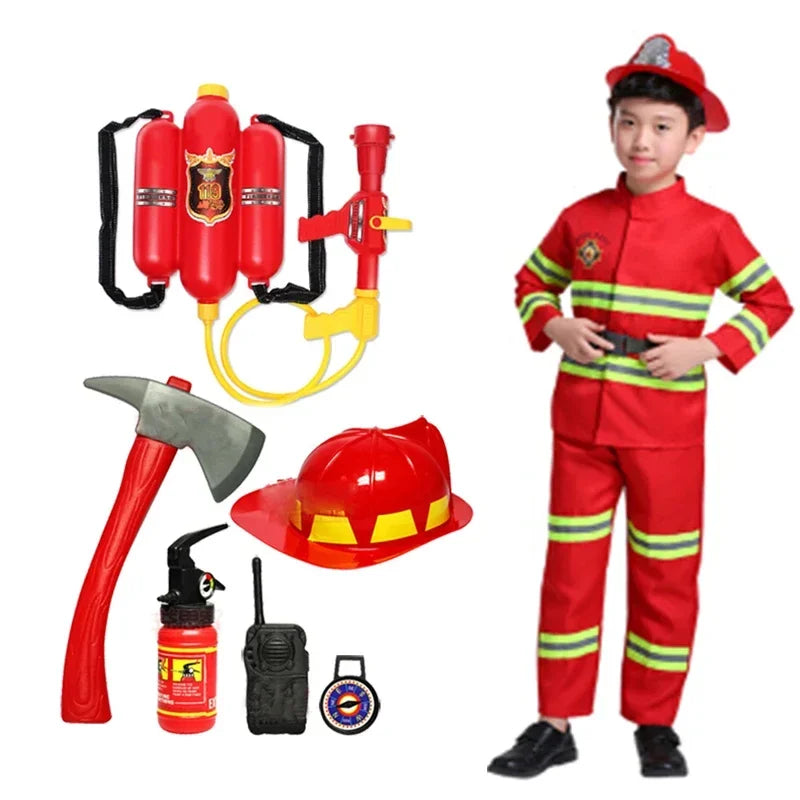 Kids Firefighter Costume Uniform for Boys & Girls