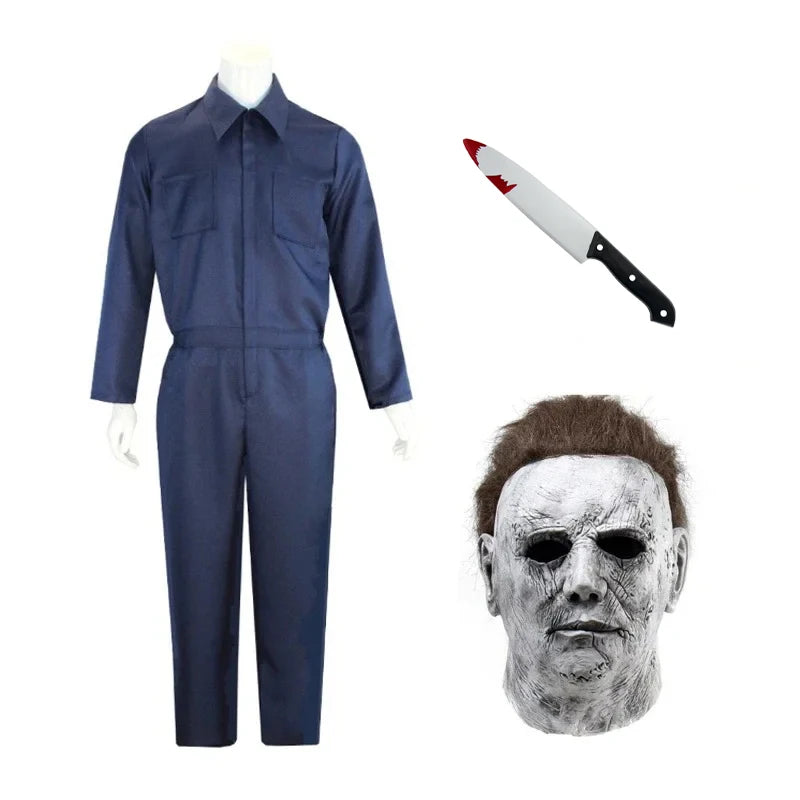 Horror Killer Jumpsuit Costume with Mask for Adults