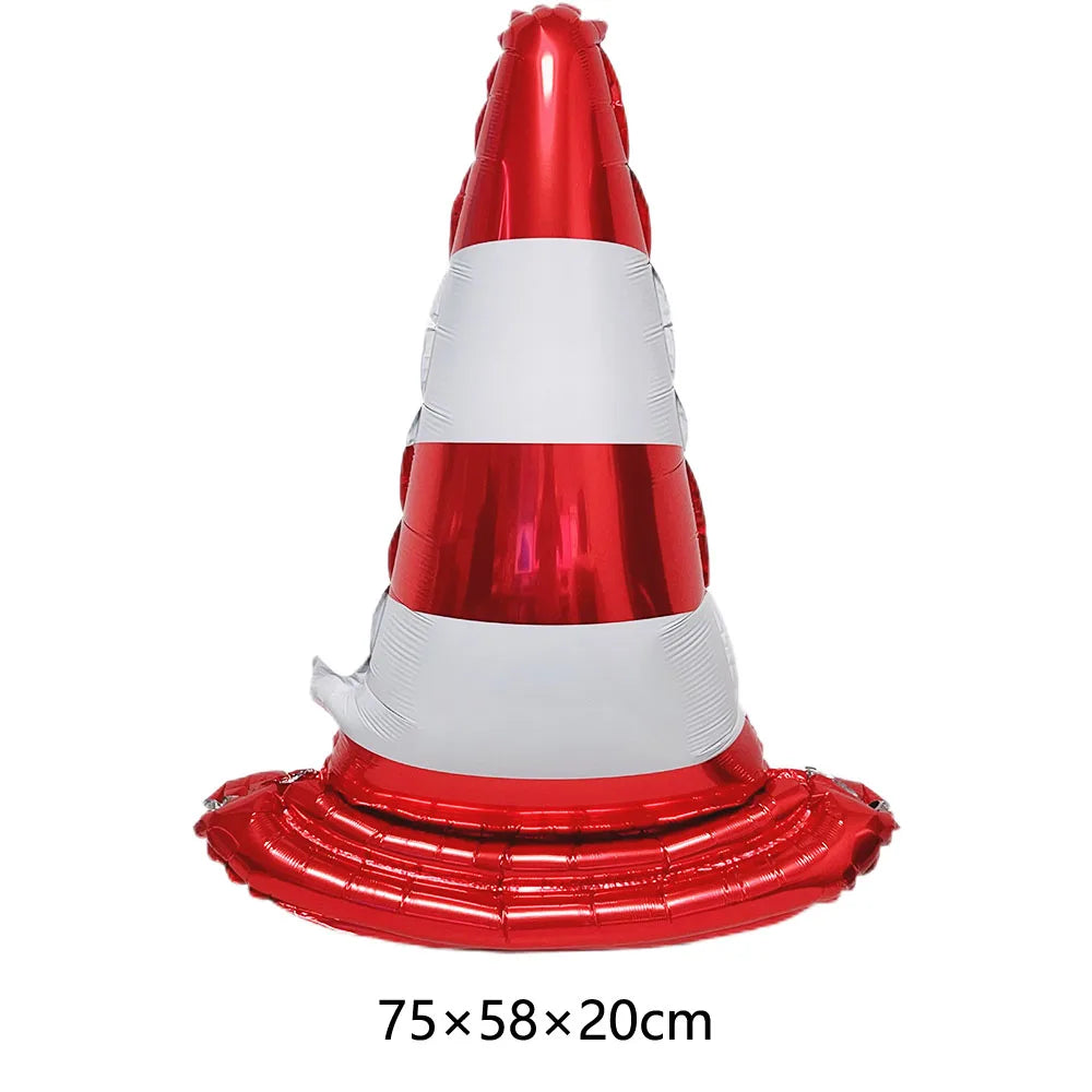 Racing Car Balloon Traffic Cone Balloon Tire Wheel Balloons Black White Checkered Race Car Theme Kids Birthday Party Decorations