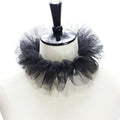 Women Girls Victorian Renaissance Elizabethan Ruffled Neck Collar Satin Clown Cosplay Ruff Choker Halloween Party Stage Costume