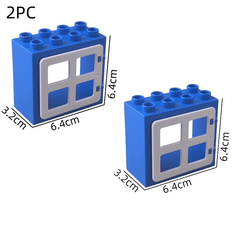 Big building blocks house accessory parts roof window wall construction assemble  bricks educational toys for children gift