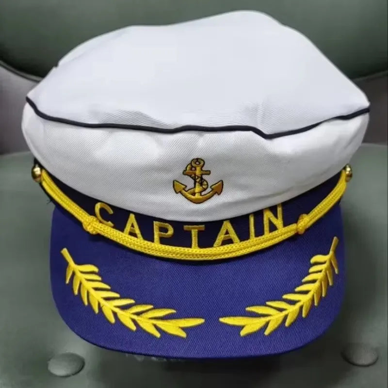 Yacht Captain Hat and Scarf Set for Men and Women