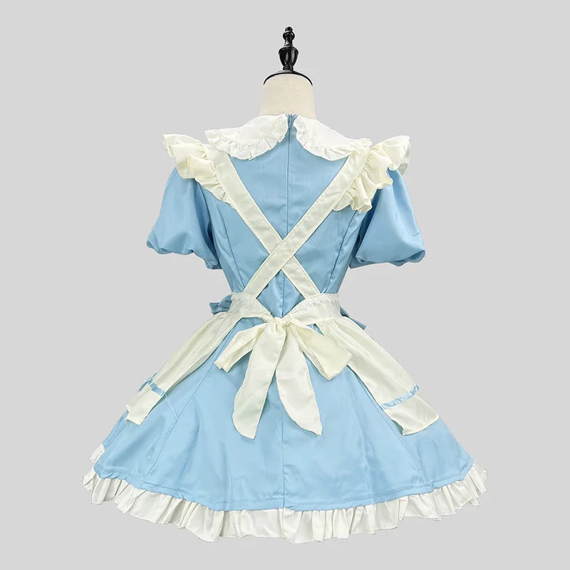 Women’s Maid Cosplay Costume Apron Dress S–5XL