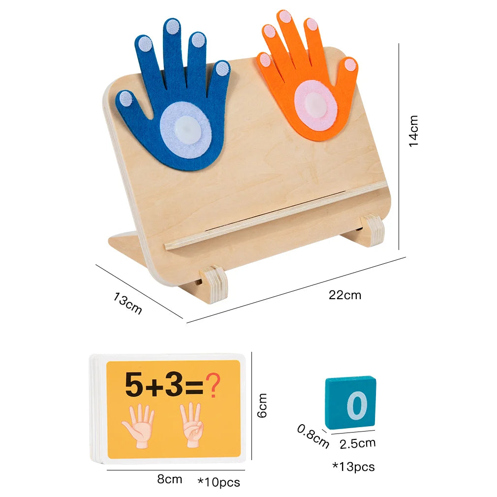 Math Finger Counting Wooden Number Math Learning Games Montessori Toys Intellectual Development Teaching Aids For Toddlers