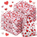 100PCS Valentines Day Organza Bags Drawstring Organza Jewelry Pouches Bulk Wedding Party Favor Gift Mini Candy Mesh for Party