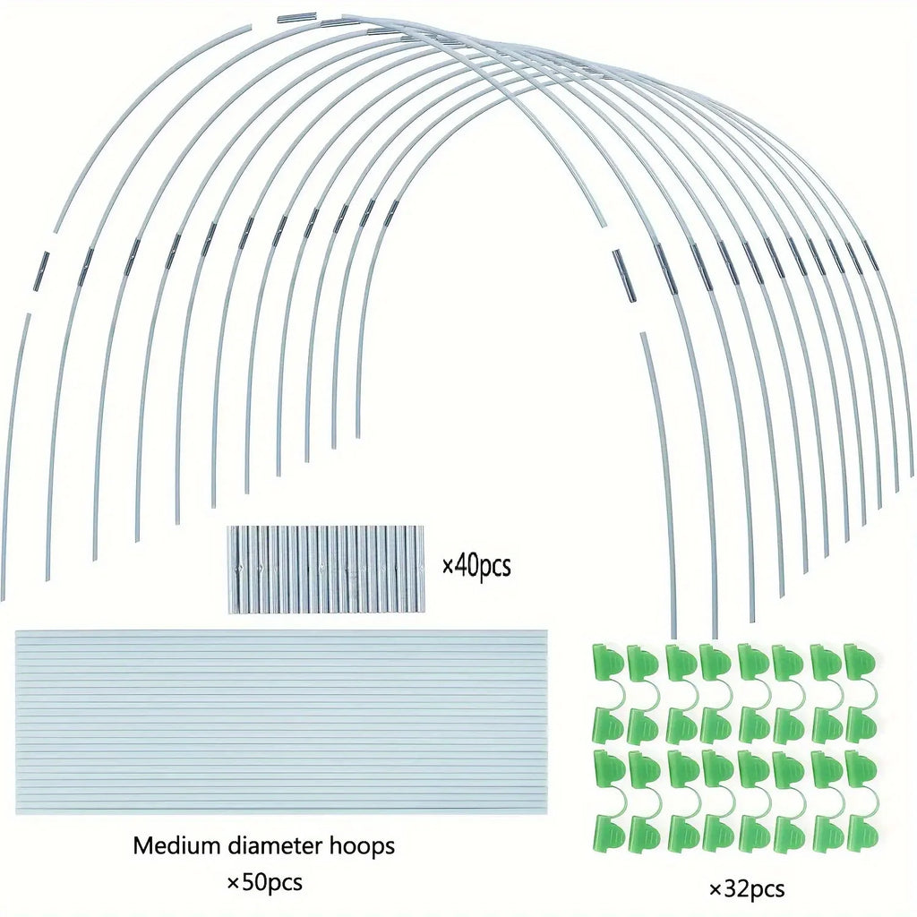 Greenhouse Hoops Suitable for DIY or Wider Plant Tunnels, Rust Resistant Fiberglass Poles, and Plant Supported Garden Stakes