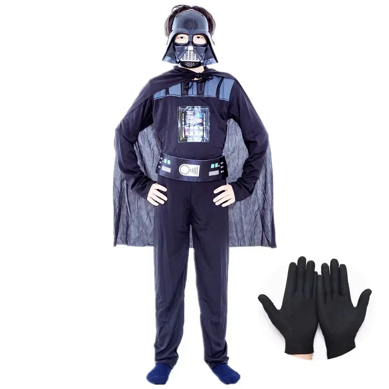 Boys Dark Villain Mask Cape Armor Costume for Halloween