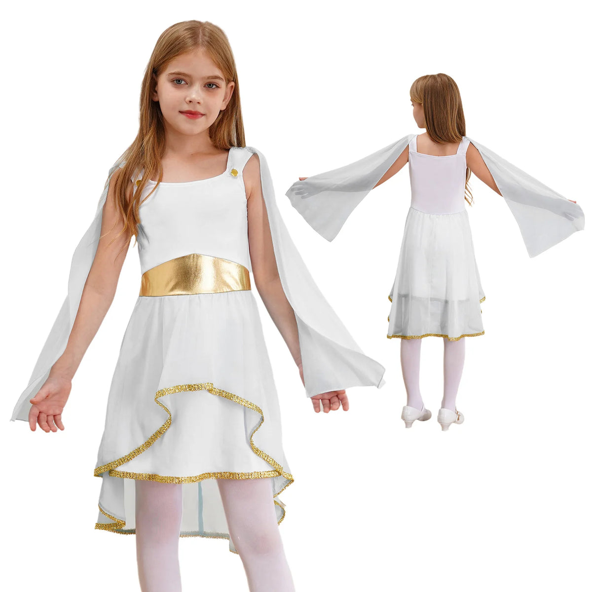 Girls Ancient Greek Goddess Toga Costume for Halloween