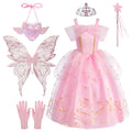 Baby Girl Pink Princess Party Dress Set for Halloween & Christmas