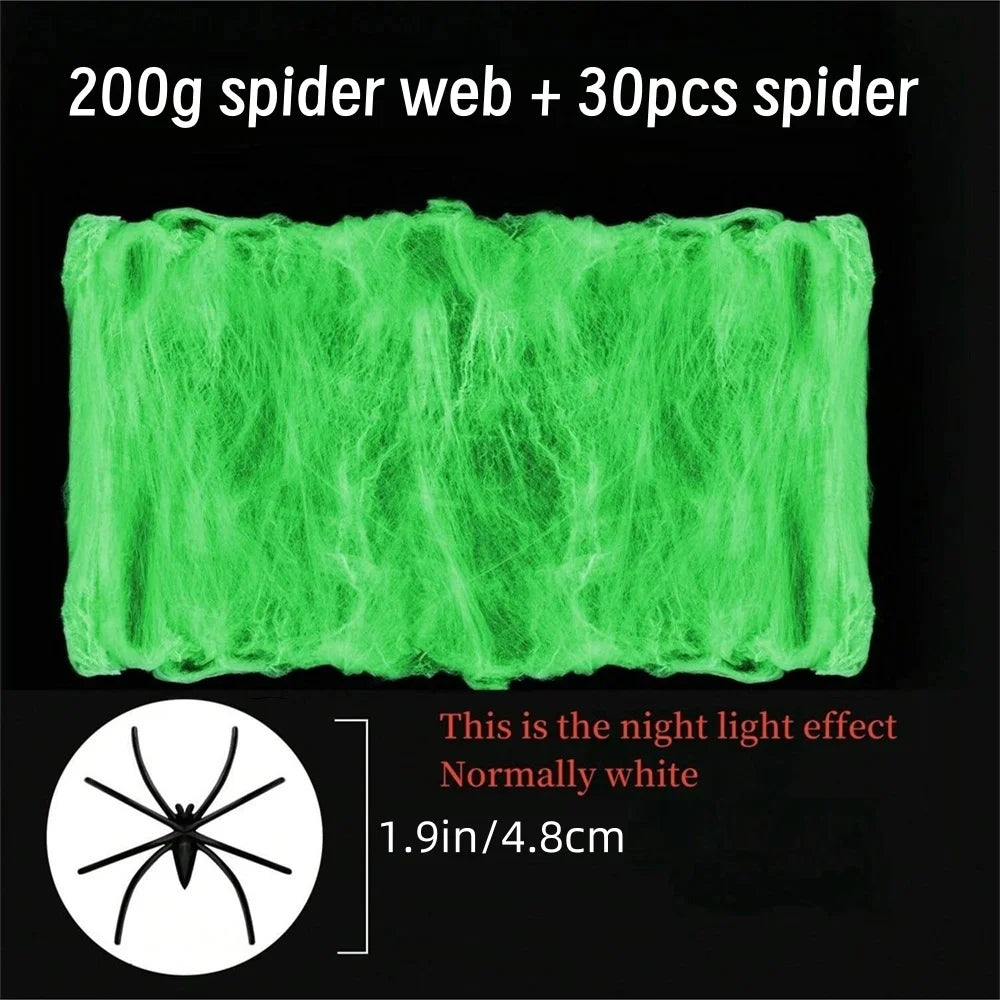 Glow in the Dark Halloween Spider Web Decoration