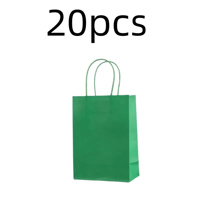 Candy Colorful Shopping Bags 10PCS Kraft Paper Gift Candy Bag Colored Hand-held Paper Bags Wedding Party Decoration Gift
