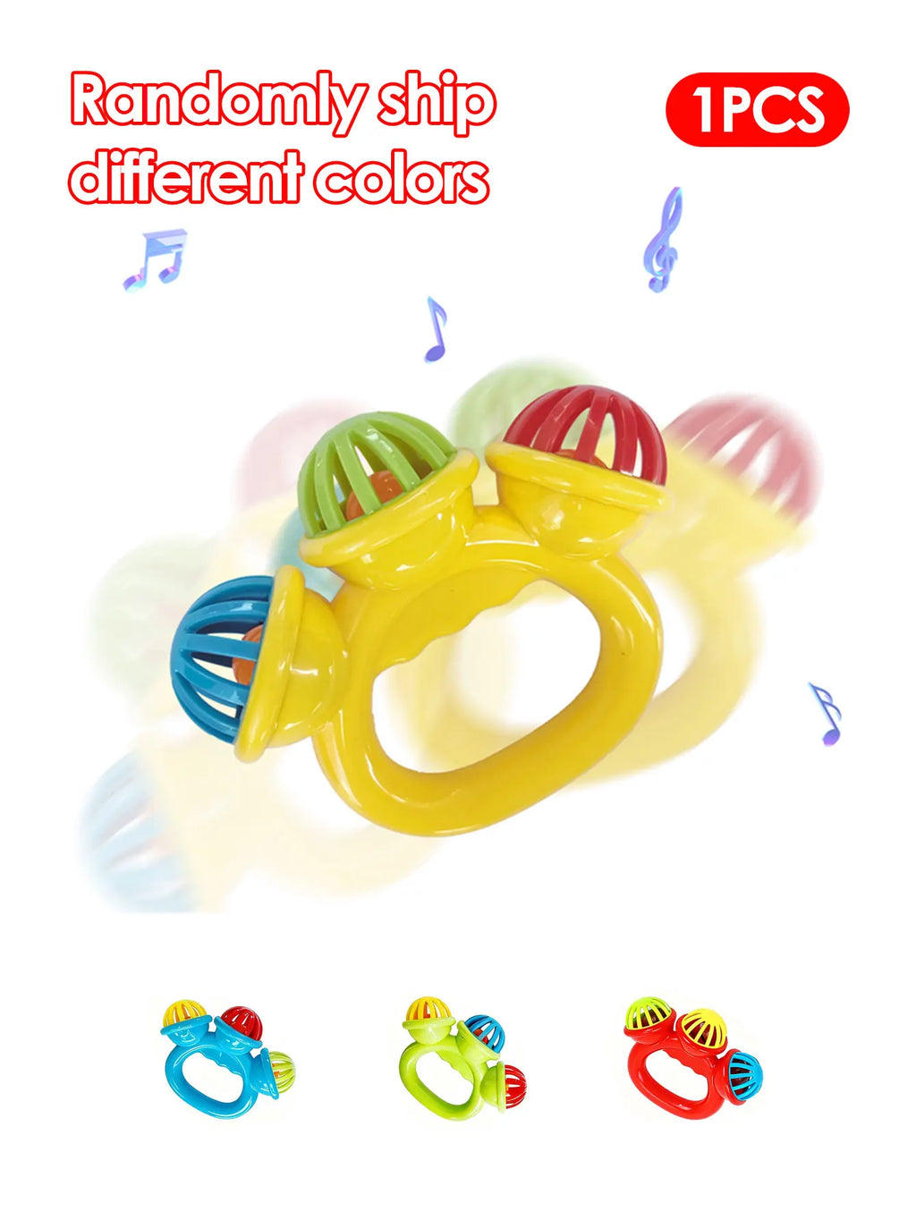 Baby Hand Shaking Rattle Bell Colorful Early Education Sensory Developmental Toy for 0‑12 Months Newborn Infant