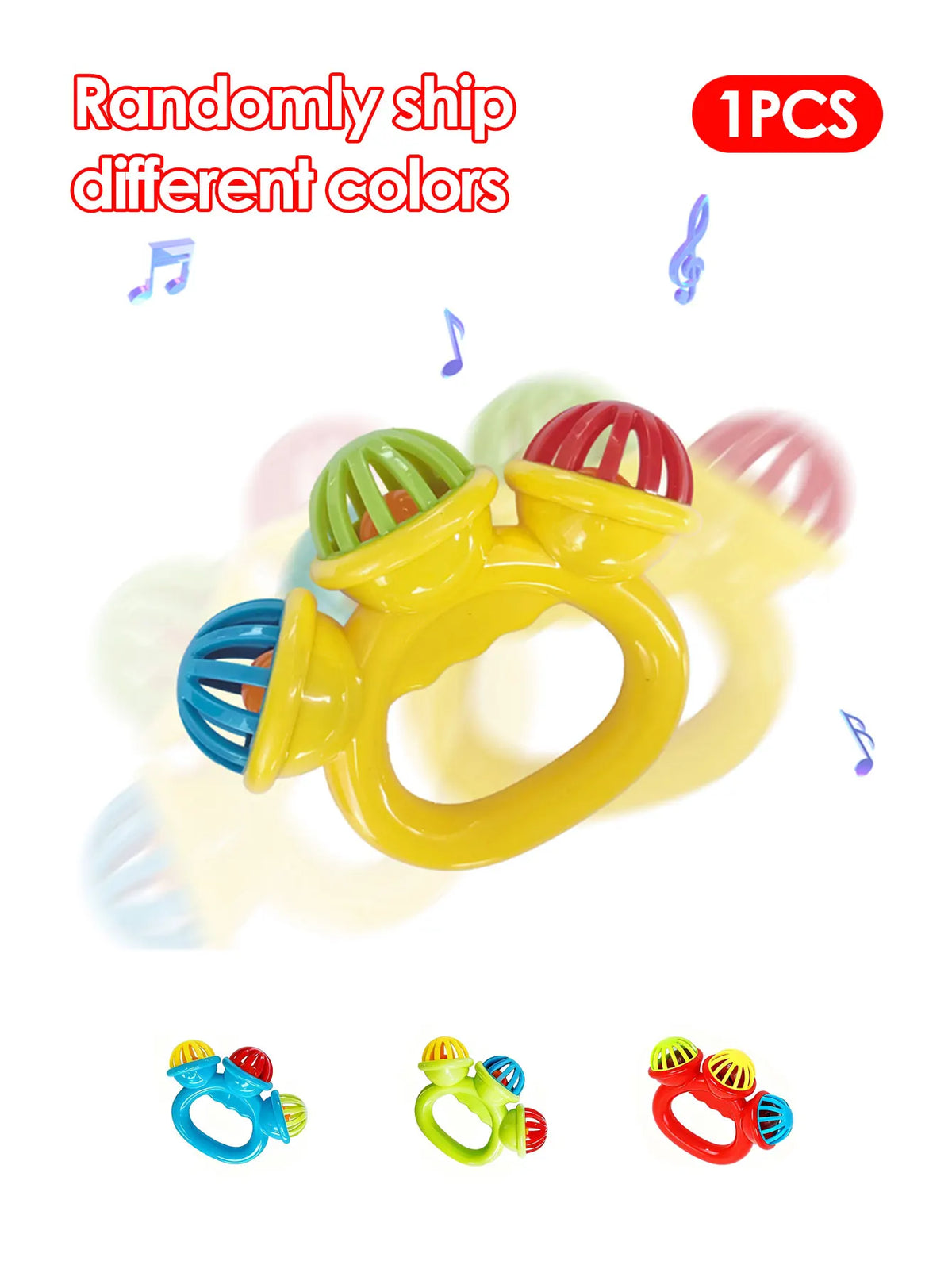 Baby Hand Shaking Rattle Bell Colorful Early Education Sensory Developmental Toy for 0‑12 Months Newborn Infant