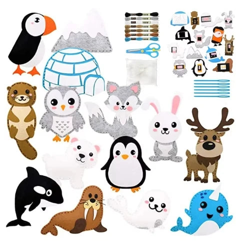 Christmas Sewing Kit Animal Sewing Craft Kit Farm Animal Toy DIY Crafting Sewing Set Educational Craft Set For Children Gifts