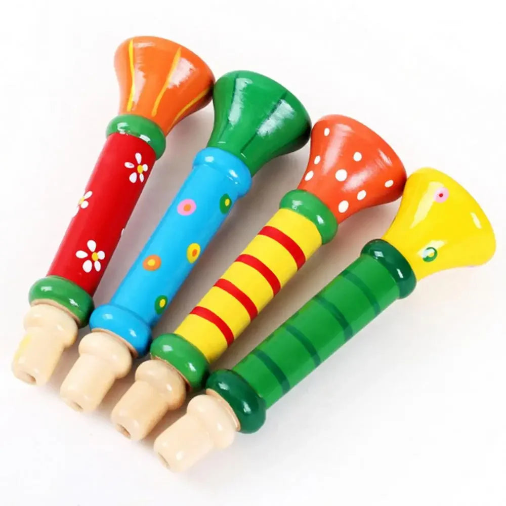 KTV Party Wooden Trumpet Toy Horn Whistle Musical Instrument for Toys Sound Training Games