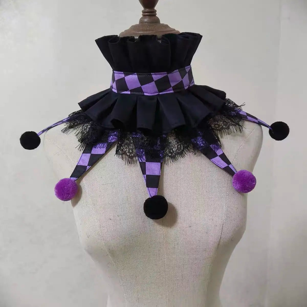 Cute wear fairy tale style clown collar cos stage clown ruff collars Halloween colorful clowns chocker