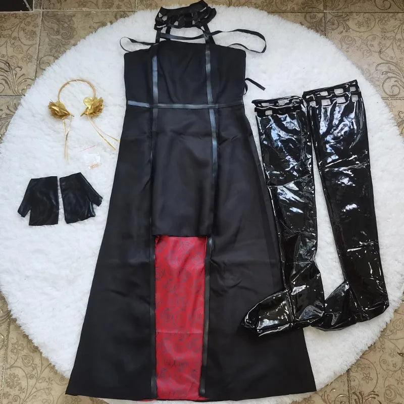 Black Dress Cosplay Costume with Wig & Accessories
