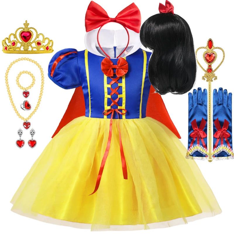 Girls Classic Princess Dress with Cape Halloween Costume