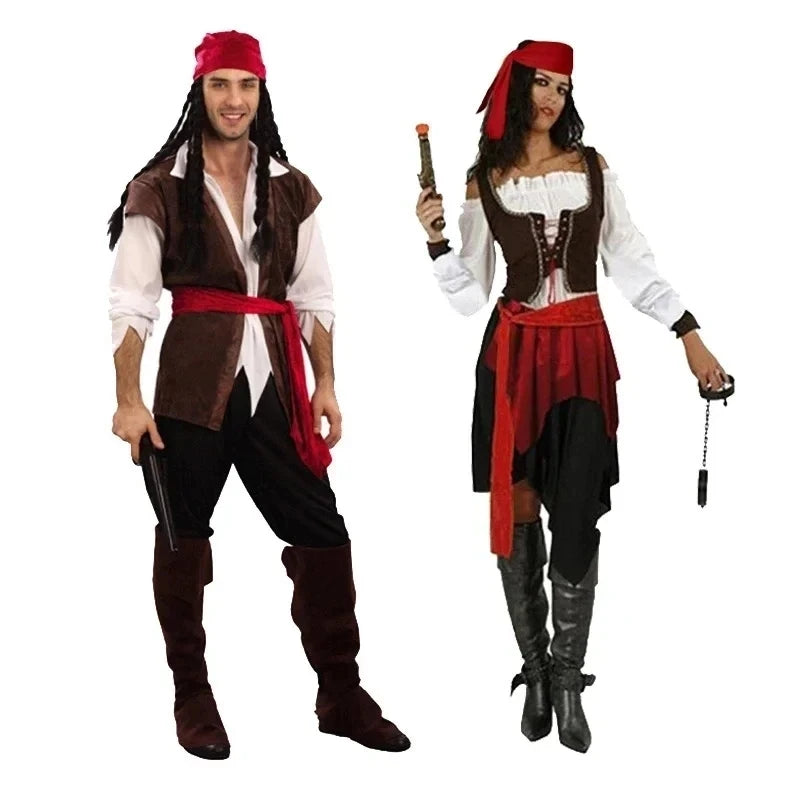 Adult Pirate Captain Costume Set for Halloween & Carnival