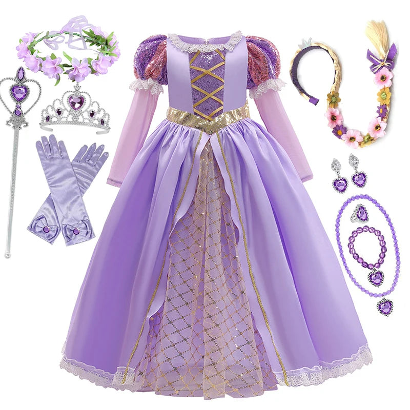 Girls Autumn Princess Dress Costume, Ages 2 to 10