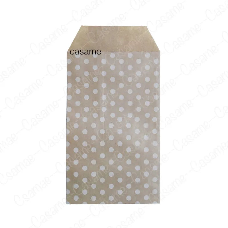50pcs 15*10CM Wave Dot Kraft Paper Candy Biscuit Bags Packing Pouch Popcorn Bag Birthday Wrapping Supplies Pastry Tool