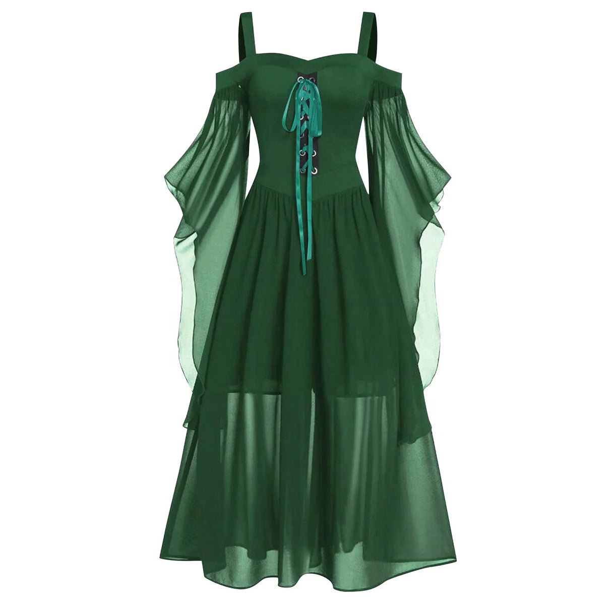 Plus Size Gothic Halloween Dress with Butterfly Sleeves