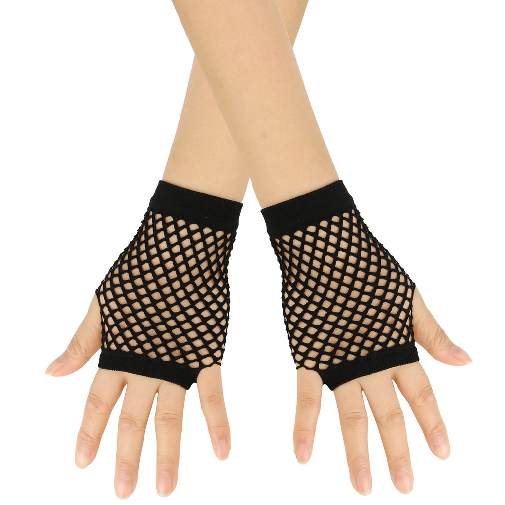 Fingerless Fishnet Gloves for Party Dance and Costume