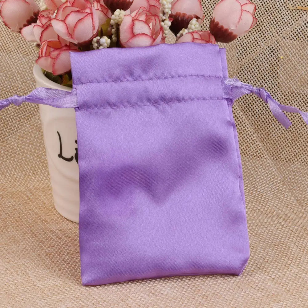 10/25/50pcs/lot Silk Jewelry Gift Bag Satin Drawstring Pouch For Wedding Party Candy Bag Luxury Jewelry Packing
