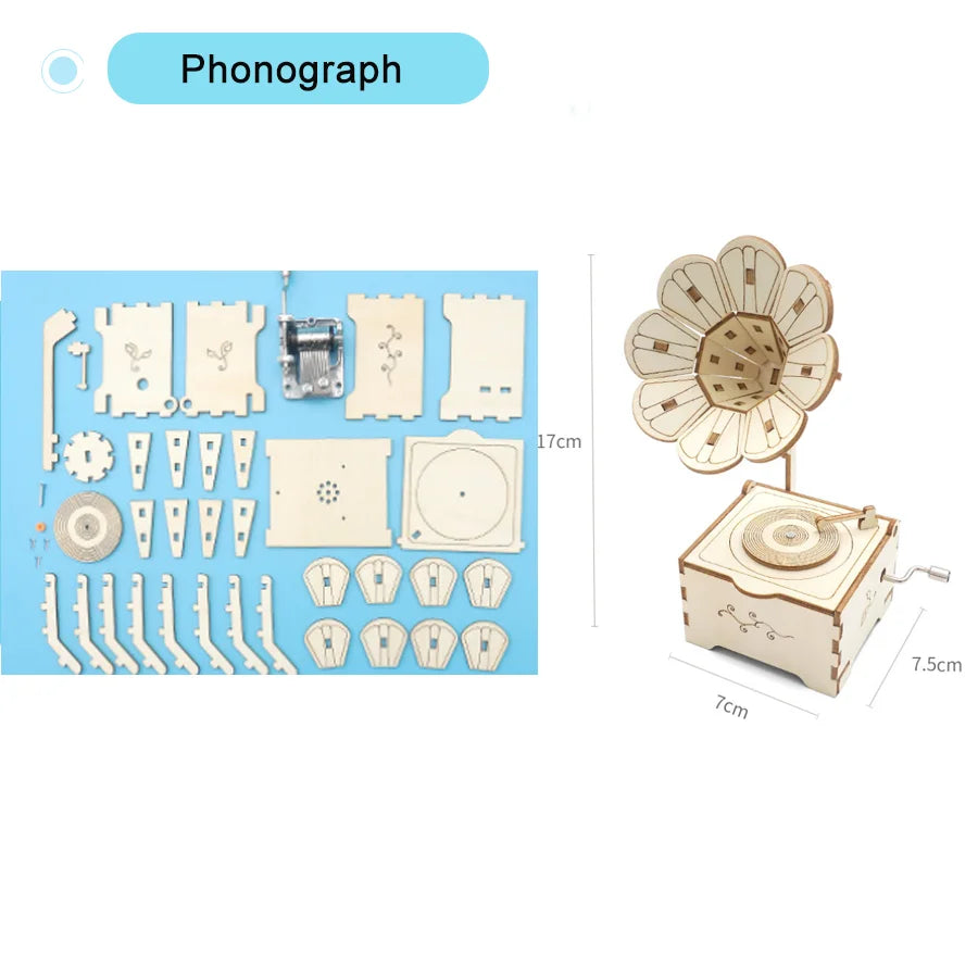 DIY Science Kit Educational STEM Kits Car Dinosaur Model Technologia Experimental Tool Wood Puzzle Games School Supply