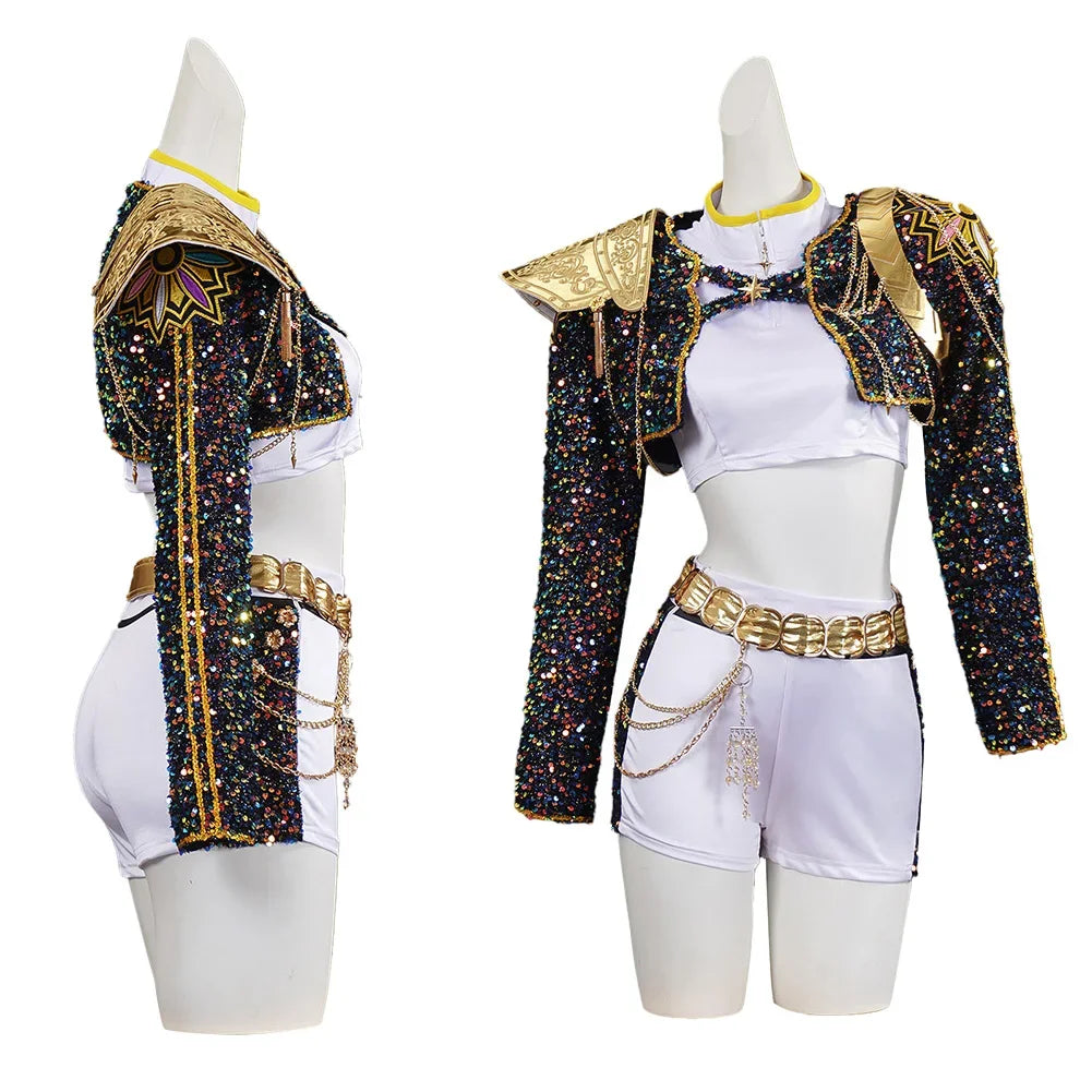 Girls Black and Gold Cosplay Costume Uniform