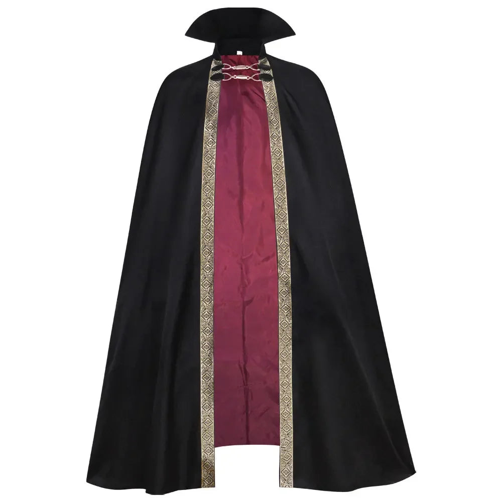 Adult Gothic Vampire Halloween Cape with Metal Chain