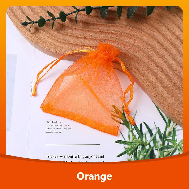 100PCS Drawable Organza Bags Supply Wedding Christmas Favor White Pouches Organza Gauze Sachet Gift Bags Drawstring