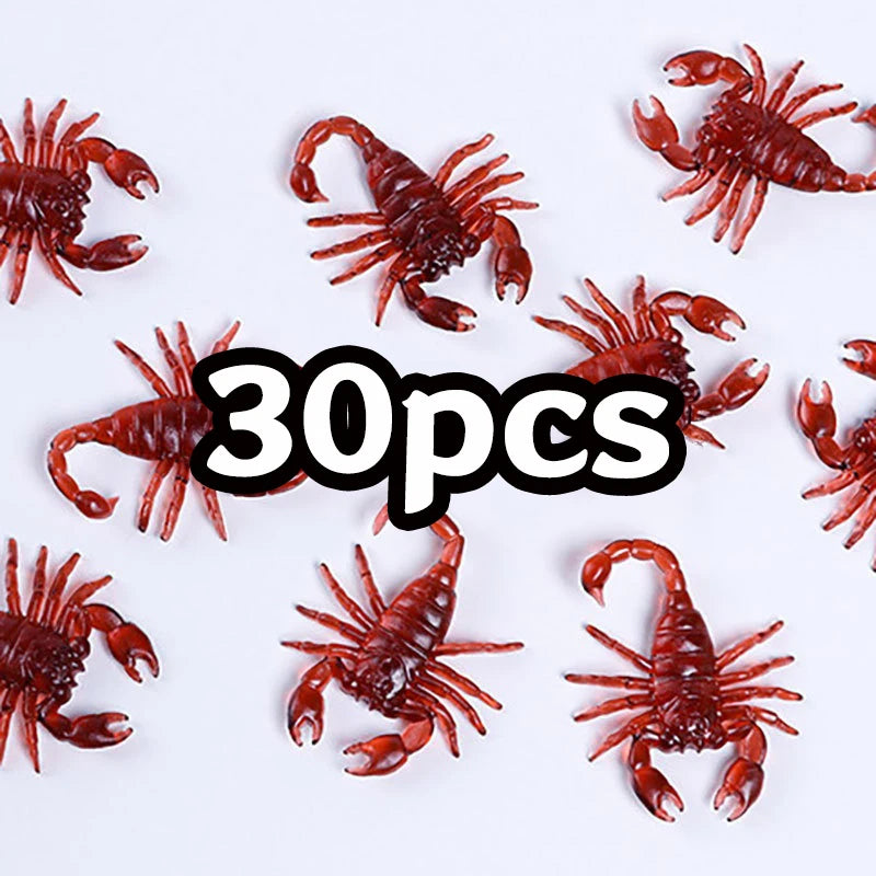 50pcs Realistic Bugs Funny Toy Fake Cockroach Novelty Insects Halloween Prank Simulation Tricky Disgusting Scary Party Supplies