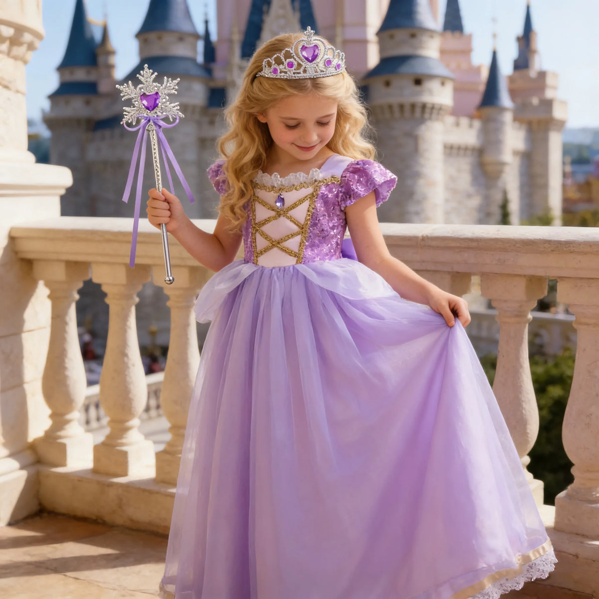 Baby Girls Purple Princess Dress Costume for Halloween & Parties