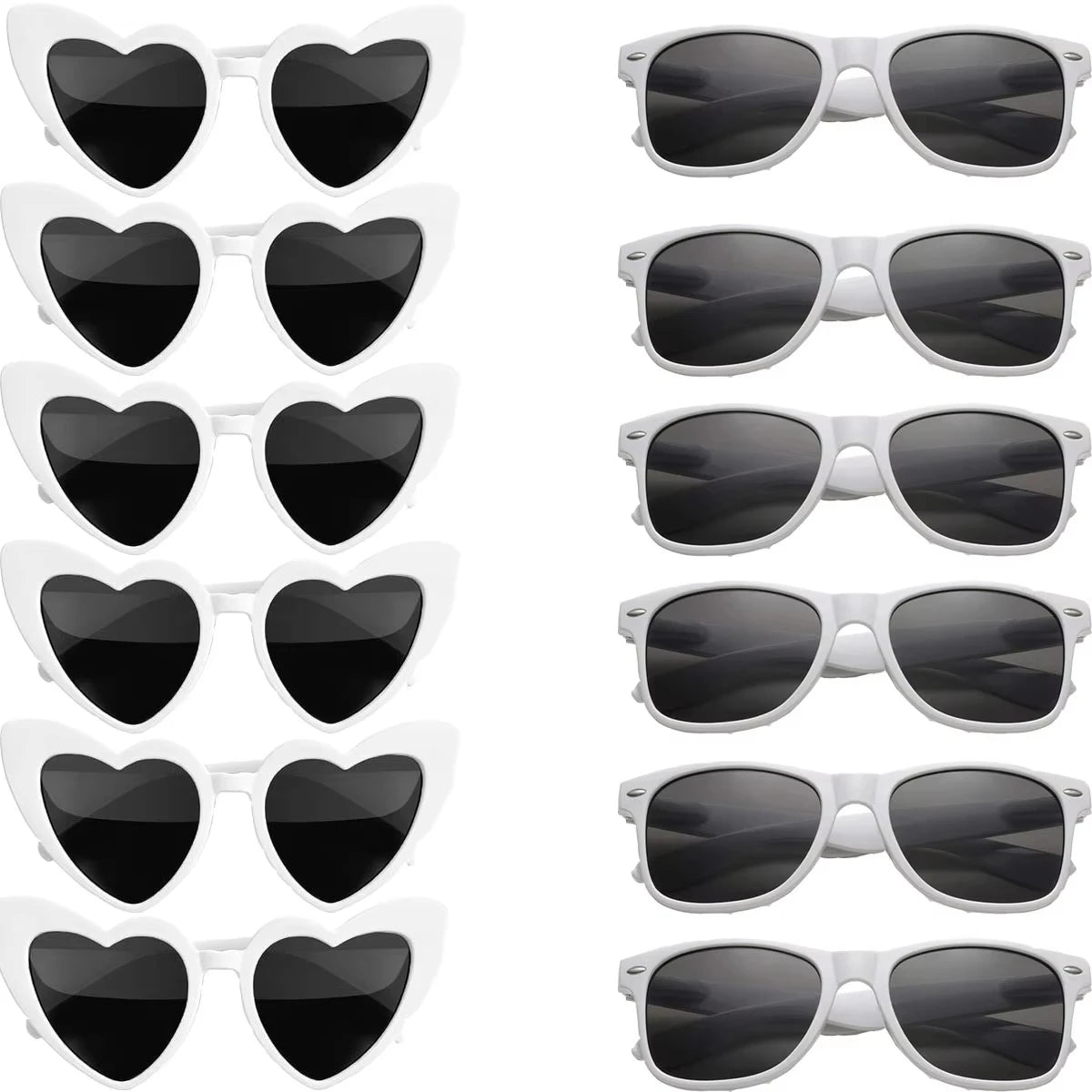 12-120Pcs Wedding Heart Sunglasses with Pen Personalised Heart Glasses Bachelorette Party Sunglasses for Wedding Party Favors