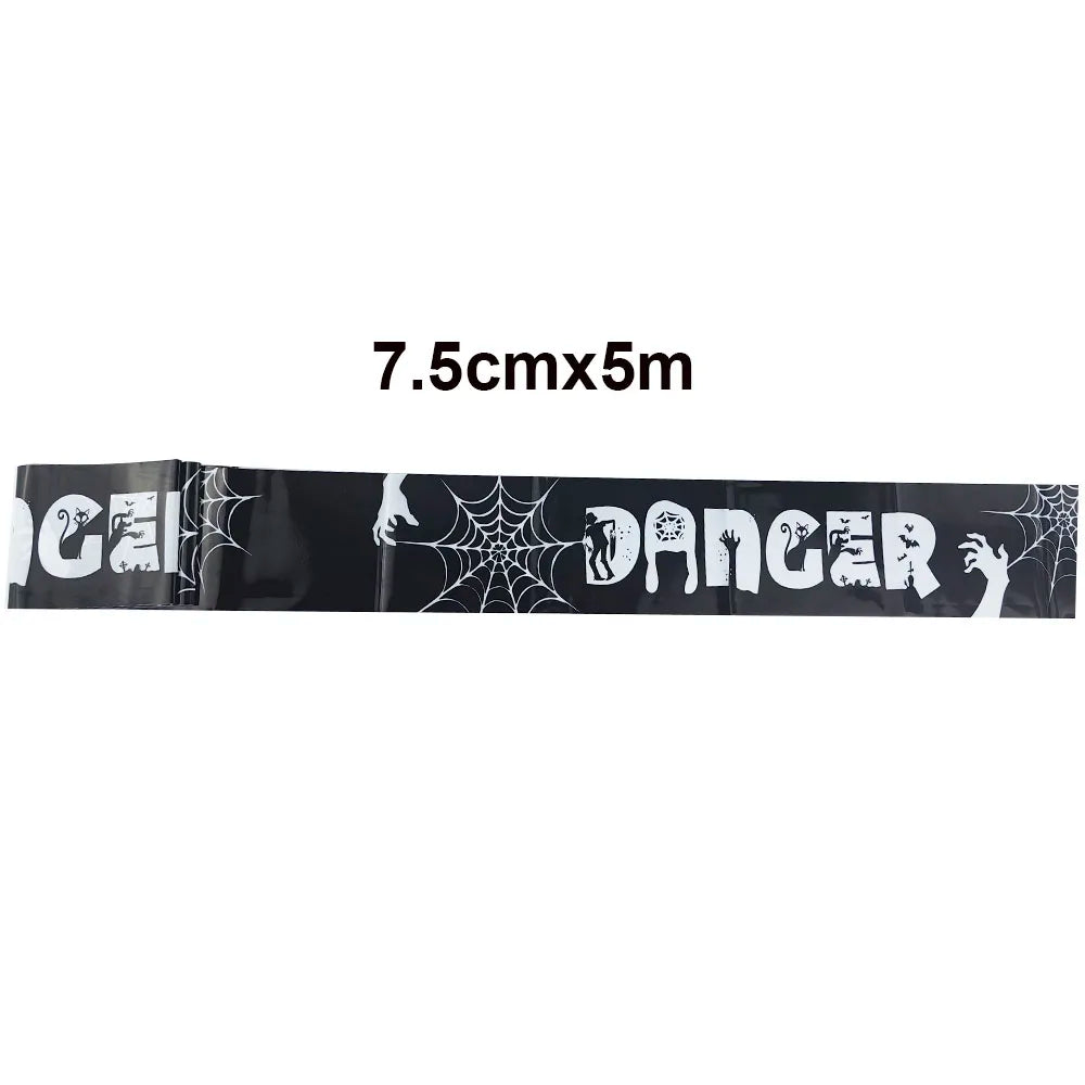 Halloween Party Decoration Warning Tape Scary Caution Tape Roll Hazard Warning Tape Indoor Outdoor Spooky DIY Prop Decorations