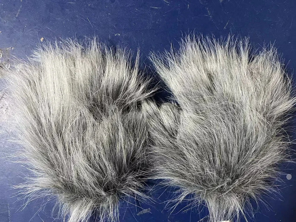 Wolf Paw Gloves Faux Fur Cat Fingerless Mittens Winter Warm Cosplay Halloween Fancy Party Costume Accessories