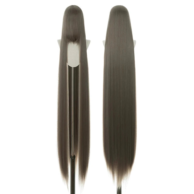 150cm Long Straight Cosplay Wig with Bangs Heat Resistant