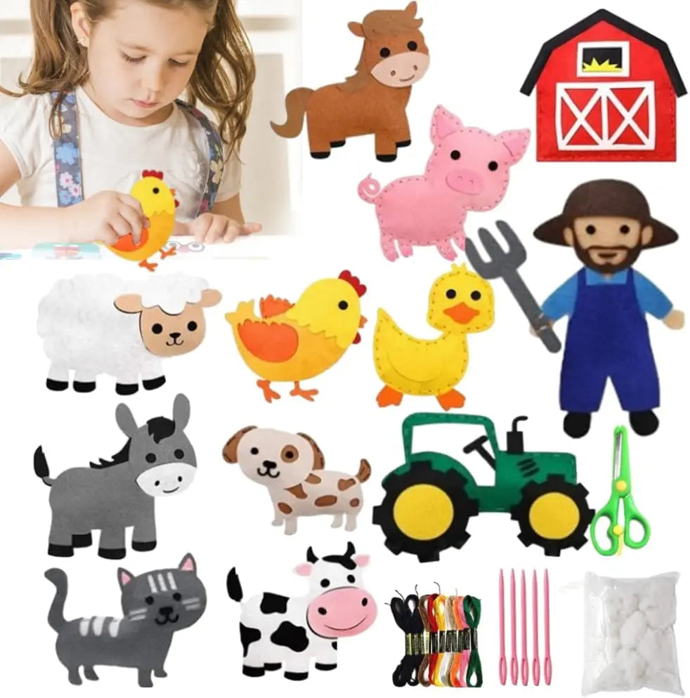 Christmas Sewing Kit Animal Sewing Craft Kit Farm Animal Toy DIY Crafting Sewing Set Educational Craft Set For Children Gifts