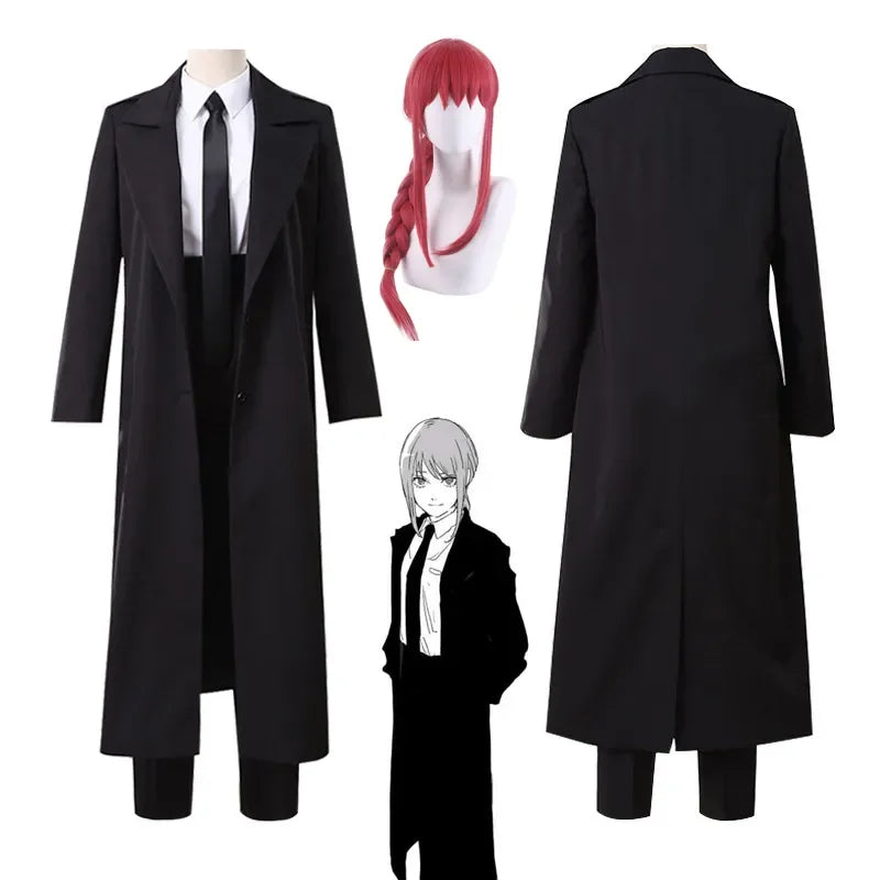Anime-Inspired Trench Coat Cosplay Costume with Wig & Tie