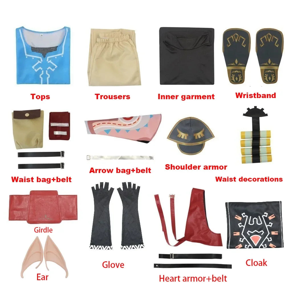 Fantasy Adventure Cosplay Costume Set with Shirt & Cloak
