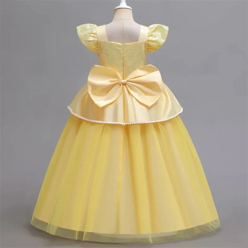 Girls Elegant Mesh Princess Ball Gown Costume Dress
