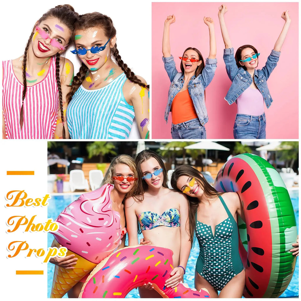 12-120 Pcs Red Fire Flame Glasses Fire Shape Sunglasses Fire Sunglasses Party Decor for Summer Shower Wedding Halloween Cosplay